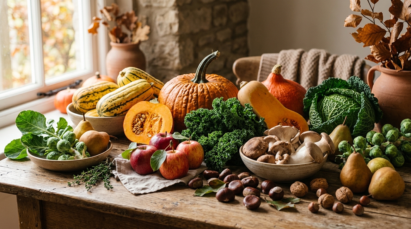 Alimenti autunnali per il benessere del microbiota intestinale: zucca, mele, cavoli e altri prodotti di stagione
