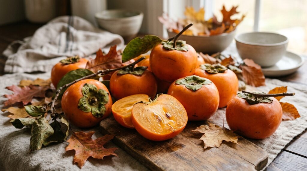 Cachi maturi con polpa morbida: fibre e benefici per la digestione in autunno